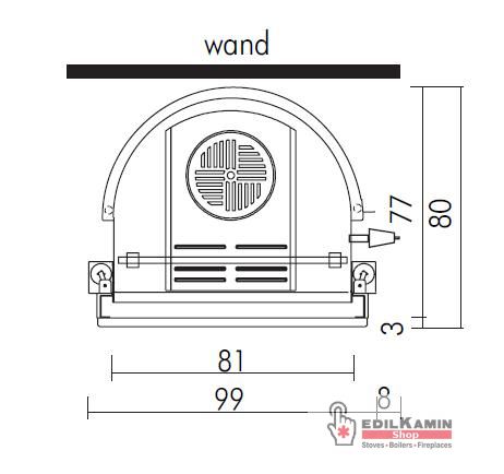 Edilkamin vízteres fatüzelésű kandalló acquatondo plus 29/cs