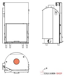 Edilkamin vízteres fatüzelésű kandalló H2Oceano 23