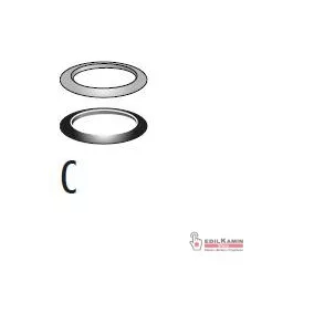   Edilkamin takató rozetta (c) / rozsdamentes inox 316/l szimplafalú ø 8cm tömítéssel