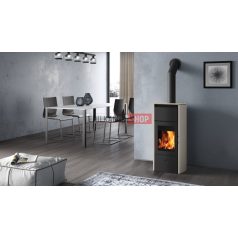 Edilkamin Flamma 14 cs / vízteres fatüzelésű kályha 14kw zárt rendszerre. - Bordeaux lemezburkolat