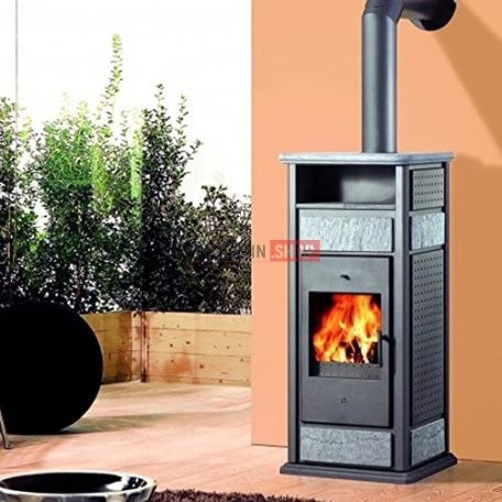 Edilkamin vízteres fatüzelésű kályha WARM CS ZSIRKŐ / teamelegítővel 14,9 kw zárt rendszerre